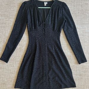 Elegant Black Long-Sleeve Dress